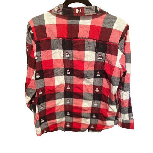 Women's Buffalo Plaid Snowman Embroidered Flannel Shirt Large‎ - Picture 2 of 7